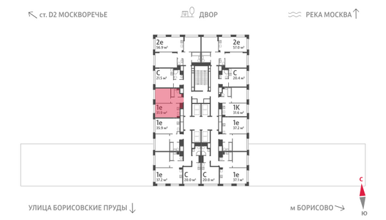 Продажа 1-комнатной квартиры 31,9 м², 19/30 этаж