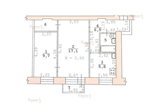 Продажа 2-комнатной квартиры 43,5 м², 3/3 этаж