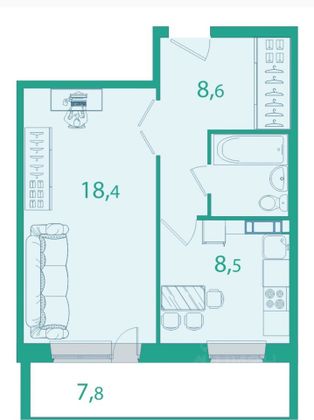 Аренда 1-комнатной квартиры 43 м², 5/10 этаж