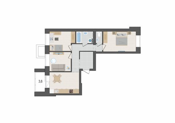 Продажа 3-комнатной квартиры 67,1 м², 1/9 этаж