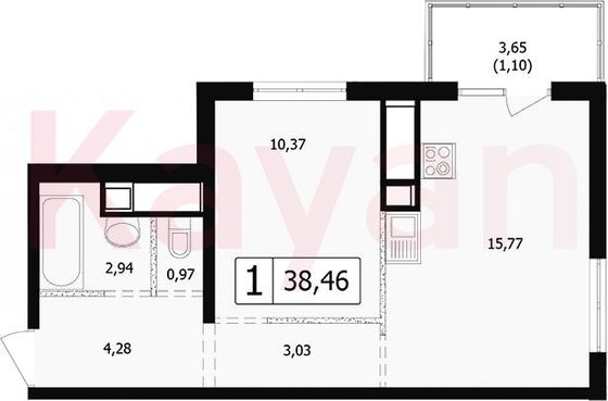 Продажа 2-комнатной квартиры 36,3 м², 24/24 этаж