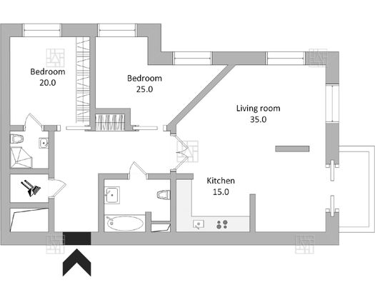 Продажа 3-комнатной квартиры 117,8 м², 12/18 этаж