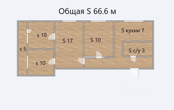 Продажа 4-комнатной квартиры 64 м², 6/10 этаж