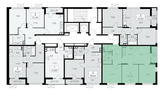 Продажа 4-комнатной квартиры 62,4 м², 5/15 этаж