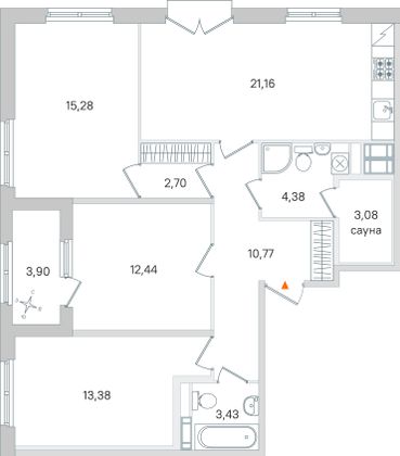 Продажа 3-комнатной квартиры 88,6 м², 2/4 этаж