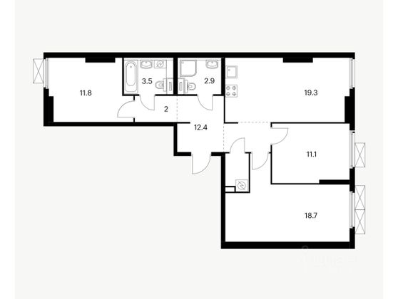 Продажа 4-комнатной квартиры 82 м², 16/17 этаж