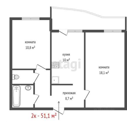 Аренда 2-комнатной квартиры 52 м², 6/16 этаж