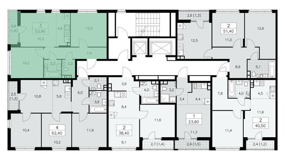 Продажа 3-комнатной квартиры 53,1 м², 15/15 этаж