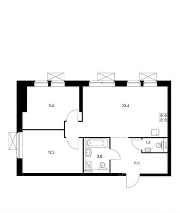 Продажа 3-комнатной квартиры 62 м², 22/24 этаж