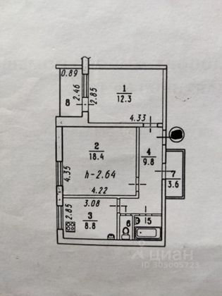 Продажа 2-комнатной квартиры 57,6 м², 2/12 этаж