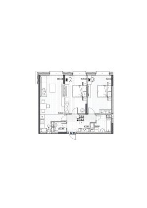 Продажа 2-комнатной квартиры 74,5 м², 3/24 этаж