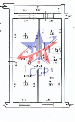 Продажа 3-комнатной квартиры 61 м², 2/5 этаж