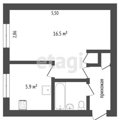 Продажа 1-комнатной квартиры 27,4 м², 1/3 этаж