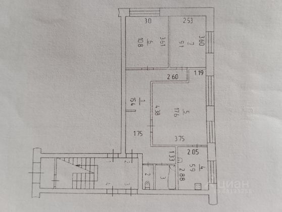 Продажа 3-комнатной квартиры 61,4 м², 1/5 этаж