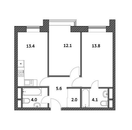 Продажа 2-комнатной квартиры 54,9 м², 18/19 этаж