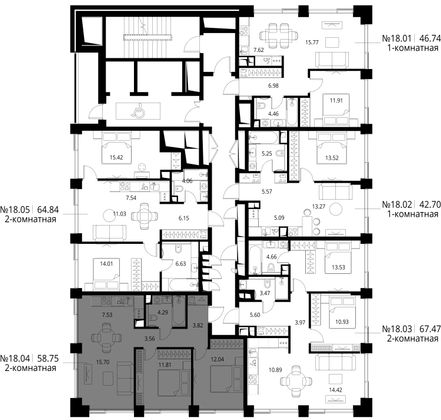 Продажа 3-комнатной квартиры 58,8 м², 18/24 этаж