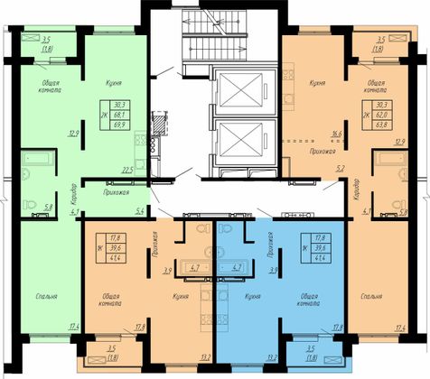 Продажа 2-комнатной квартиры 63,8 м², 13/17 этаж