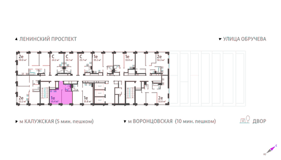 Продажа 1-комнатной квартиры 33,4 м², 27/58 этаж