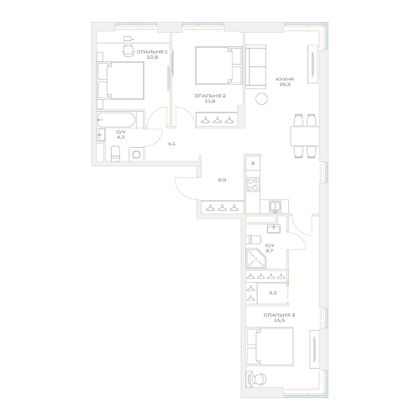 Продажа 3-комнатной квартиры 85,5 м², 4/23 этаж