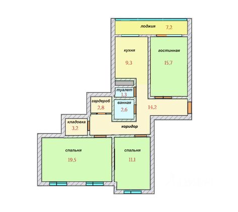 Продажа 3-комнатной квартиры 83,3 м², 3/9 этаж