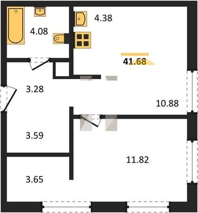 Продажа 1-комнатной квартиры 42 м², 4/6 этаж