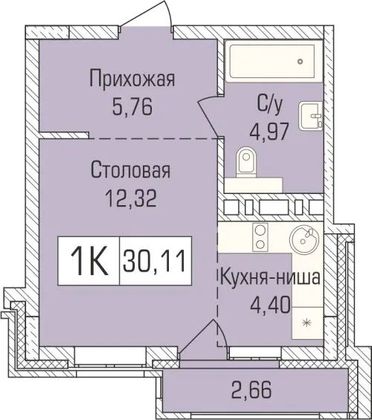 31 м², 1-комн. квартира, 1/9 этаж