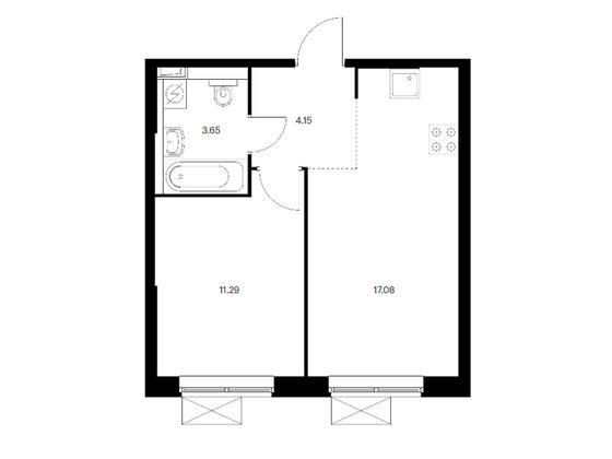 Продажа 1-комнатной квартиры 36,2 м², 3/33 этаж