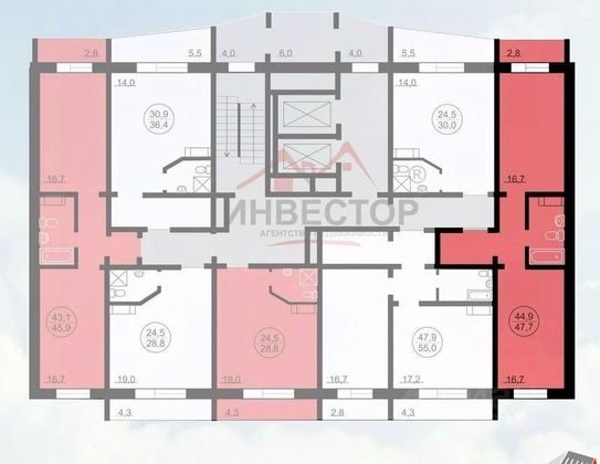 Продажа 1-комнатной квартиры 45,3 м², 11/20 этаж