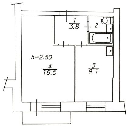 Продажа 1-комнатной квартиры 32,3 м², 6/9 этаж