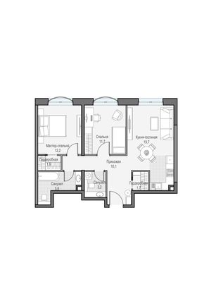 Продажа 2-комнатной квартиры 66,4 м², 14/28 этаж