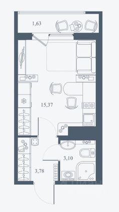 Продажа квартиры-студии 23 м², 21/23 этаж