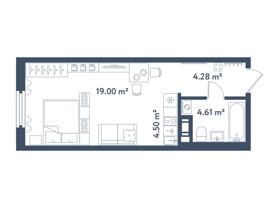 32,4 м², студия, 4/11 этаж