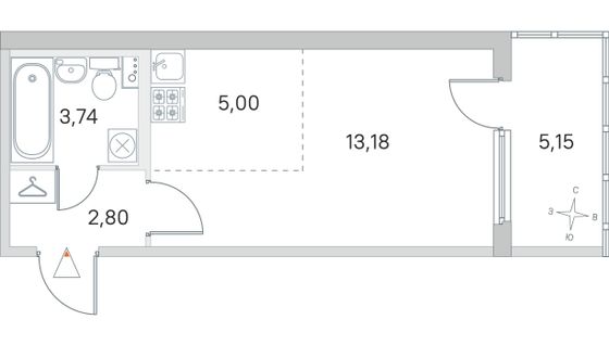 Продажа квартиры-студии 26,3 м², 1/4 этаж