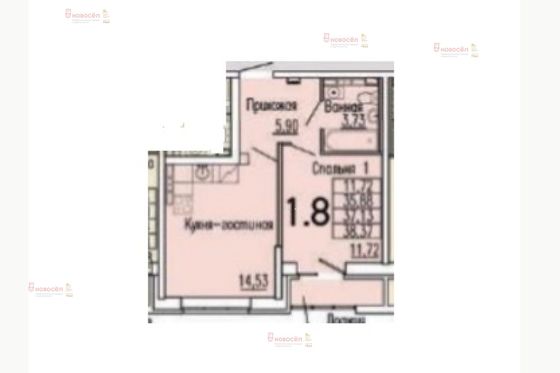 Продажа 1-комнатной квартиры 36 м², 5/26 этаж