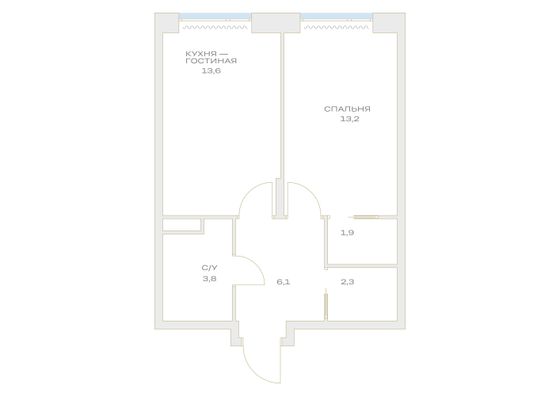 Продажа 1-комнатной квартиры 40,9 м², 6/23 этаж