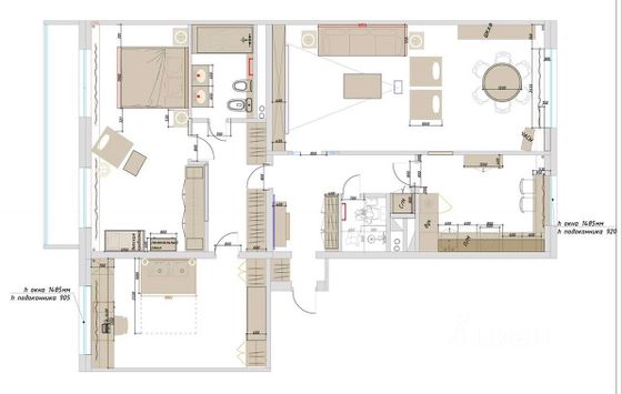 Продажа 3-комнатной квартиры 120 м², 7/16 этаж