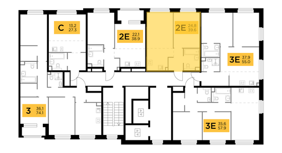 Продажа 2-комнатной квартиры 39,6 м², 14/20 этаж