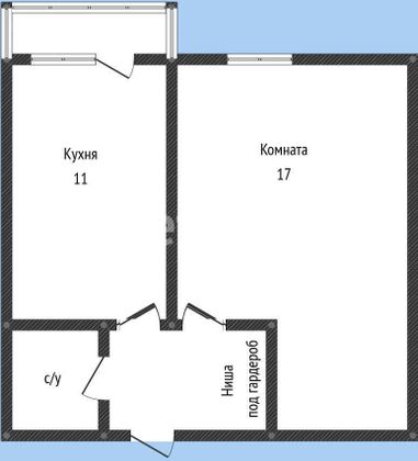Продажа 1-комнатной квартиры 29,5 м², 3/3 этаж