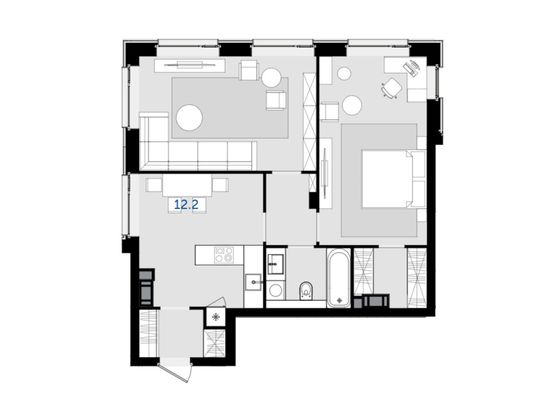 Продажа 2-комнатной квартиры 68,3 м², 31/47 этаж