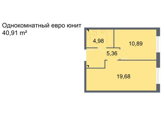 Продажа 1-комнатной квартиры 42,2 м², 11/24 этаж