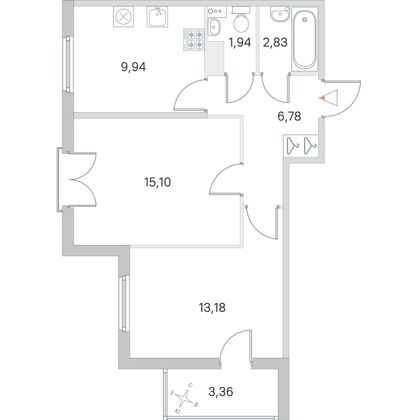 Продажа 2-комнатной квартиры 51,5 м², 4/4 этаж