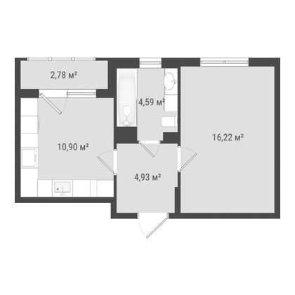 Продажа 1-комнатной квартиры 39,4 м², 2/17 этаж