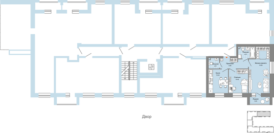 Продажа 2-комнатной квартиры 55 м², 7/7 этаж