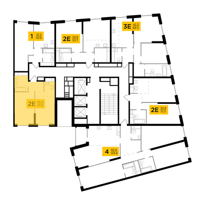 Продажа 2-комнатной квартиры 45,6 м², 29/30 этаж