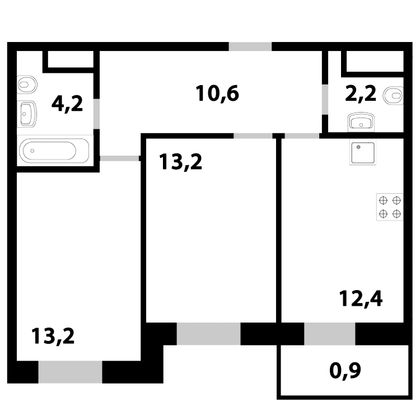 Продажа 2-комнатной квартиры 56,5 м², 11/25 этаж