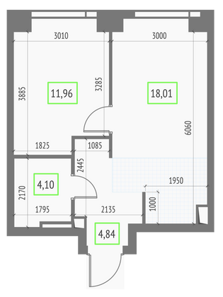 Продажа 1-комнатной квартиры 38,9 м², 25/57 этаж