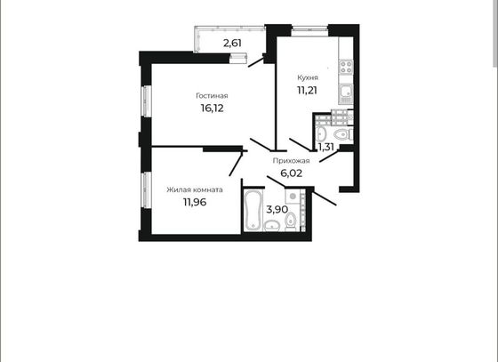 Продажа 2-комнатной квартиры 53 м², 18/21 этаж