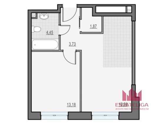 Продажа 1-комнатной квартиры 43 м², 14/27 этаж