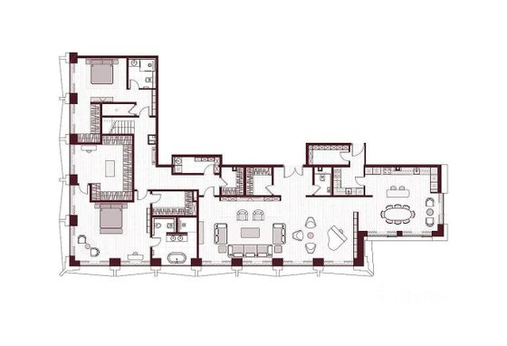 Продажа 4-комнатной квартиры 200 м², 48/48 этаж