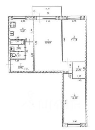 Продажа 3-комнатной квартиры 59,3 м², 2/5 этаж